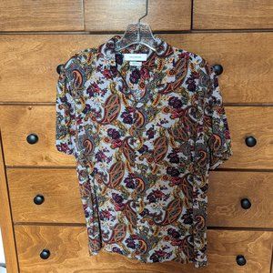 Men's Urban Outfitters rayon paisley camp collar shirt, size small